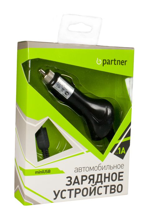 Зарядное устройство автомоб. от прикуриват. (андроид) Partner miniUSB, 1А