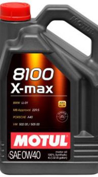 MOTUL 8100 X-MAX 0W40 4л (синт)  NISSAN, JAGUAR, LAND-ROVER, FORD