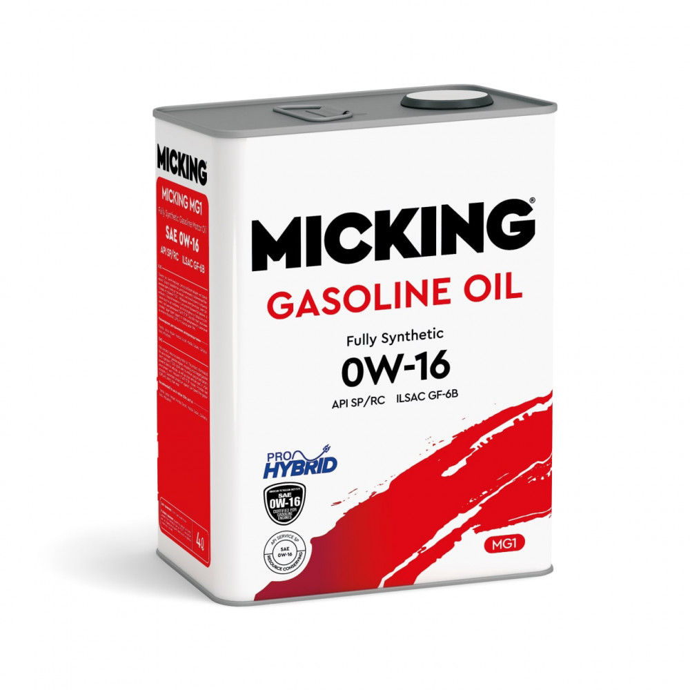 Micking Gasoline Oil MG1 0W16 синт API SP/RC 4л